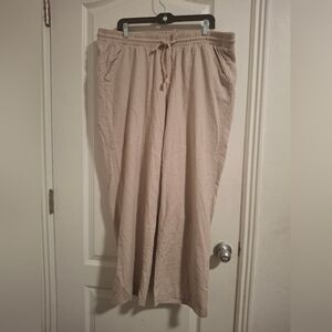 Torrid Sz 2 Beige Drawstring Wide-Leg Lounge Pants